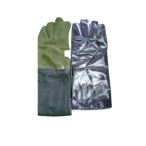 Aluminised Leather Gloves